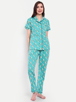 Bedtime Story - Turquoise Peanut Sweet Dream Pant with Shirt