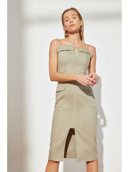 Trendyol - Khaki Midi Utility Dress