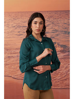 Lakshita - Green Satin Shirt For Women