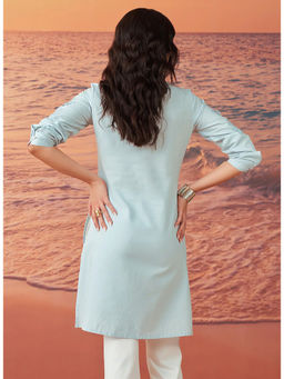 Lakshita - Blue Rayon Embroidered Tunic for Women Casual Tunic