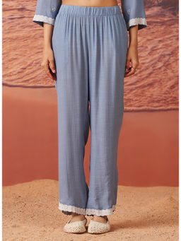 Lakshita - Blue Embroidered Rayon Kurta And Pant (Set of 2)