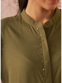 Lakshita - Women Olive Monochrome Lyocell Kurta