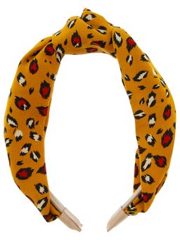 Accessorize London - Women's Yellow Leopard Wide Know Alice hair band