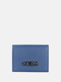 Guess - Women Blue Pepperidge Mini Foldover Wallet