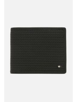 Louis Philippe - Men Black Textured Genuine Leather Wallet