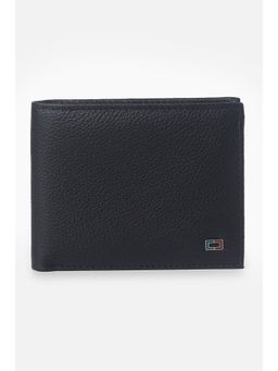 Peter England - Men Black Textured Genuine Leather Wallet