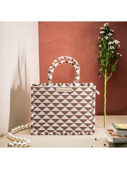 NR by Nidhi Rathi - Brown Structured Handheld Tote Bag