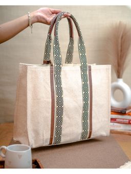 NR by Nidhi Rathi - Womens Cream Structured Tote Bag