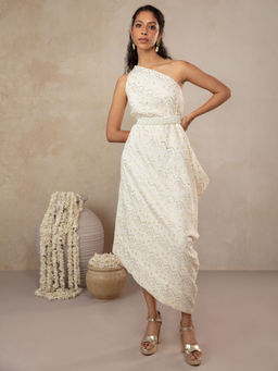 Gajra Gang - Pataka Off-White One Shoulder Tunic GGDRS06