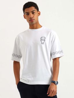 United Colors of Benetton - White Printed Relaxed Fit T-Shirt