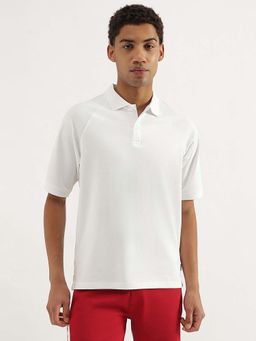 United Colors of Benetton - White Solid Relaxed Fit Polo T-Shirt