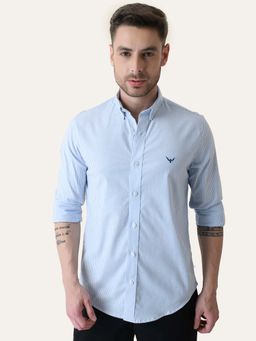 Perch - Blue Stripes Slim Fit Shirt