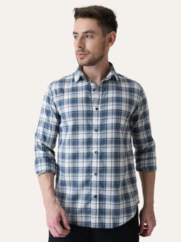 Perch - Blue Checks Slim Fit Shirt