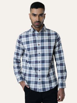 Perch - Blue Checks Slim Fit Shirt