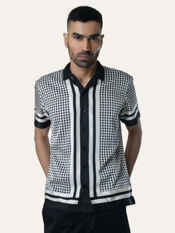 Perch - Black Printed Relaxed Fit Shirt