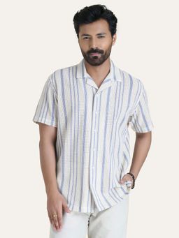 Perch - Blue Stripes Relaxed Fit Shirt