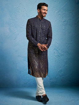Vastramay - Men All Over Sequined Kurta and Pyjama (Set of 2)