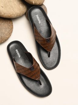 REGAL - Brown Men Croco Leather Sandals