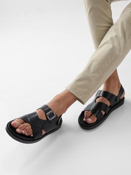 REGAL - Black Men Smart Casual Leather Sandals