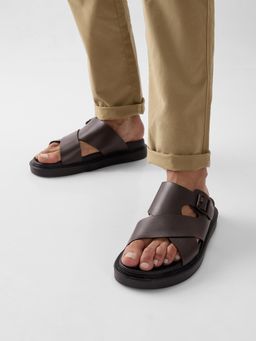 Imperio - Brown Men Smart Stylish Leather Sandals