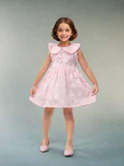 Toonyport - Girls Light Pink Embroidered Cotton Dress