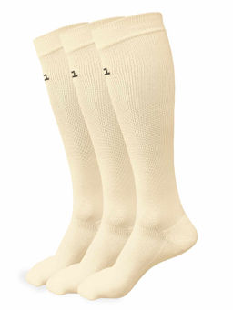 Heelium - Bamboo Compression Socks for Men & Women Beige, Odour Free (Pack of 3)