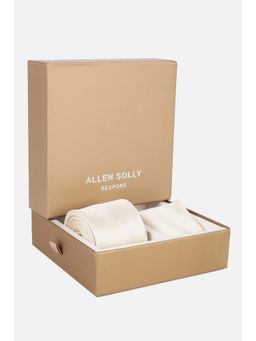 Allen Solly - Men Beige Textured Party Ties & Pocket Sqaure (Set of 4)