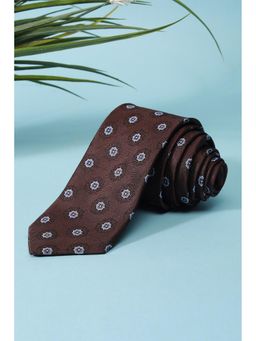 Peter England - Men Brown Embroidered Tie