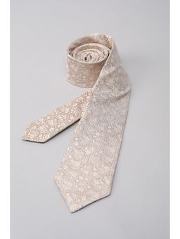 Peter England - Men Beige Embroidered Tie