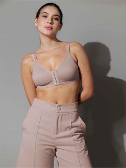 BODYSIZE - Mauve Front Open Seamless Cotton Bra