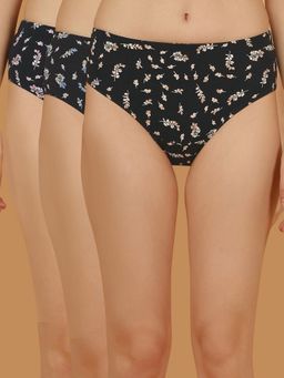 SOIE - Multi-Colour Women High Rise Stretch Cotton Hipster Panty (Pack of 3)