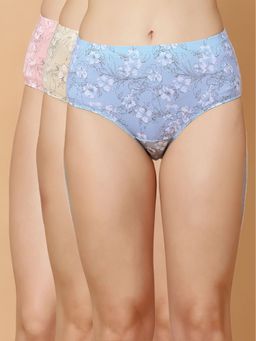SOIE - Multi-Colour Women High Waist Full Coverage Printed Cotton Hipster