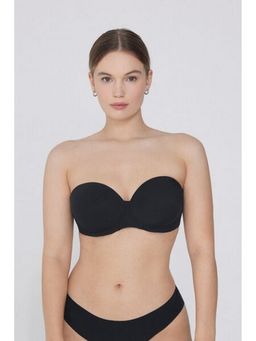 Rheal Curve - Black Strapless Padded Push Up Tube Bra