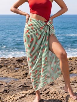 AOBA - Green Women Printed Beach Sarong