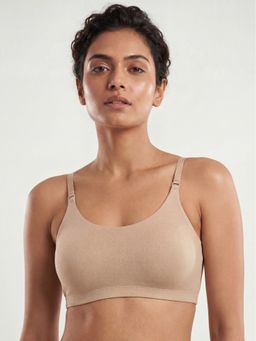 SOIE - Beige Women Seamless Cloud Soft Lounge Bra with Detachable Straps