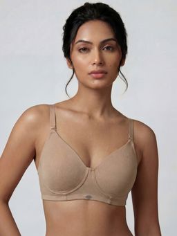 SOIE - Nude Women Non Padded Non Wired Stretch Cotton Full Coverage T-Shirt Bra