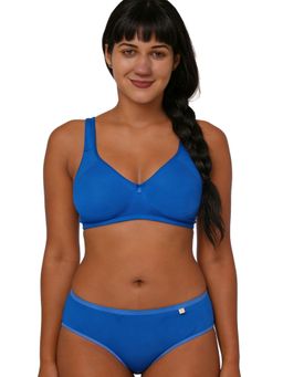 Inner Sense - Blue Bamboo Cotton Non-Wired Non Padded Bra