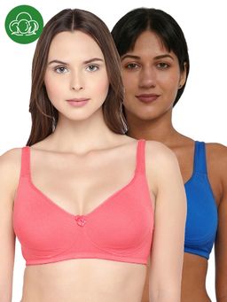 Inner Sense - Multi-Colour Women Bamboo Cotton Non-Wired Non Padded Bra (Pack of 2)