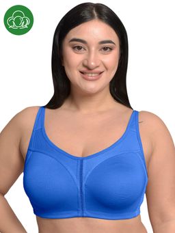 Inner Sense - Blue Organic Cotton Triple Layered Plus Frame Bra