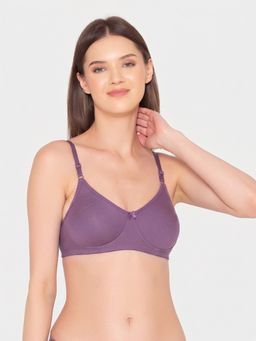Groversons Paris Beauty - Purple Women Wire-Free Non-Padded Seamless Bra