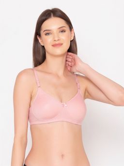 Groversons Paris Beauty - Pink Women Wire-Free Non-Padded Seamless Bra