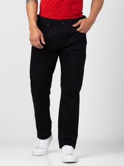 Spykar - Men Black Cotton Comfort Fit Straight Length Jeans (Ricardo)