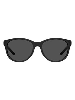 Under Armour - Women Grey Lens Black Round Sunglasses with 100% UV Protection (57)