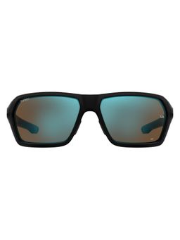 Under Armour - Mens Blue Oleophobic Lens Black Rectangular Sunglasses with 100% UV Protection (64)