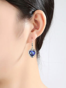 Yellow Chimes - Silver-Plated Crystal Drop Earrings