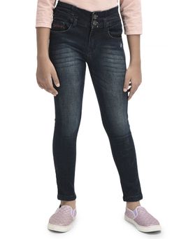 CRIMSOUNE CLUB - Girls Navy Blue High Waist Jeans