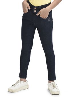 CRIMSOUNE CLUB - Girls Navy Blue High Waist Jeans