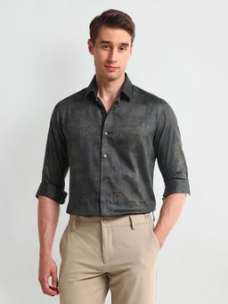 Arrow Newyork - Men Grey Printed Slim Fit Formal Shirt