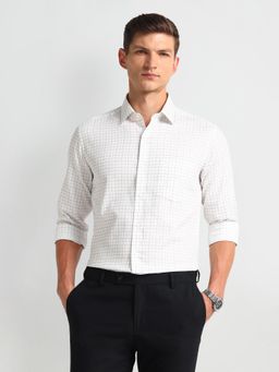 Arrow - Men White Checks Slim Fit Formal Shirt