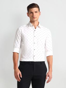 Arrow - Men White Printed Slim Fit Formal Shirt